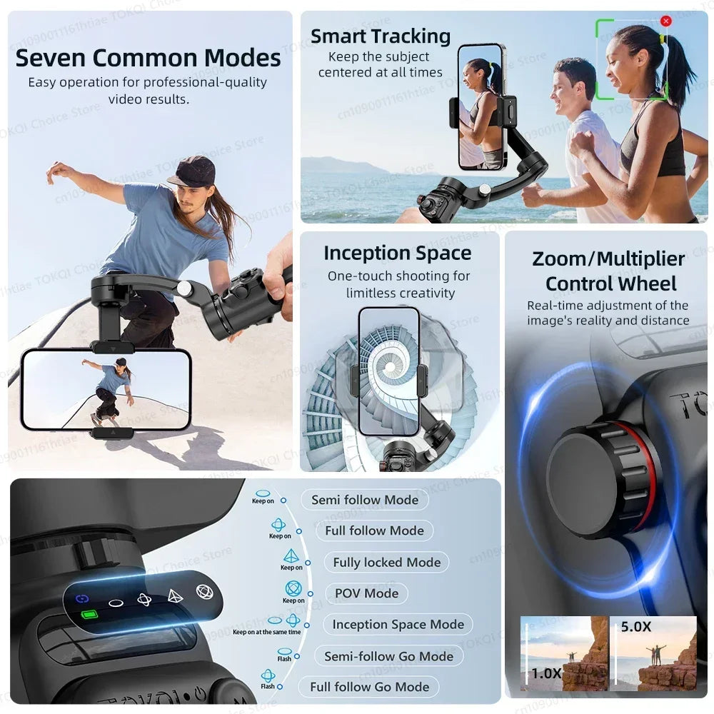 Stabilisateur Gimbal 3 Axes Professionnel pour Smartphone
