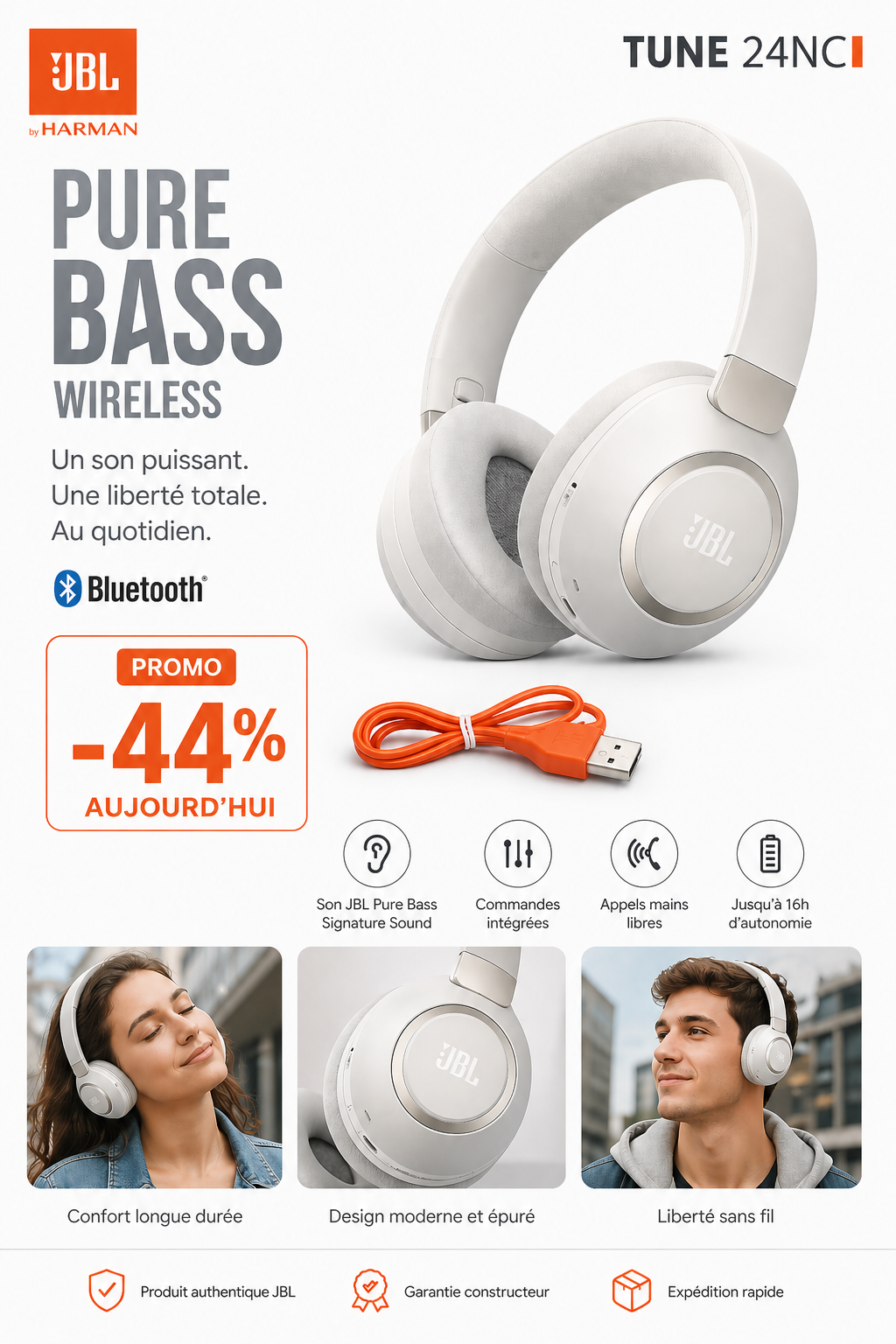 JBL Tune 24NC : L'Évasion Sonore Sans Limites