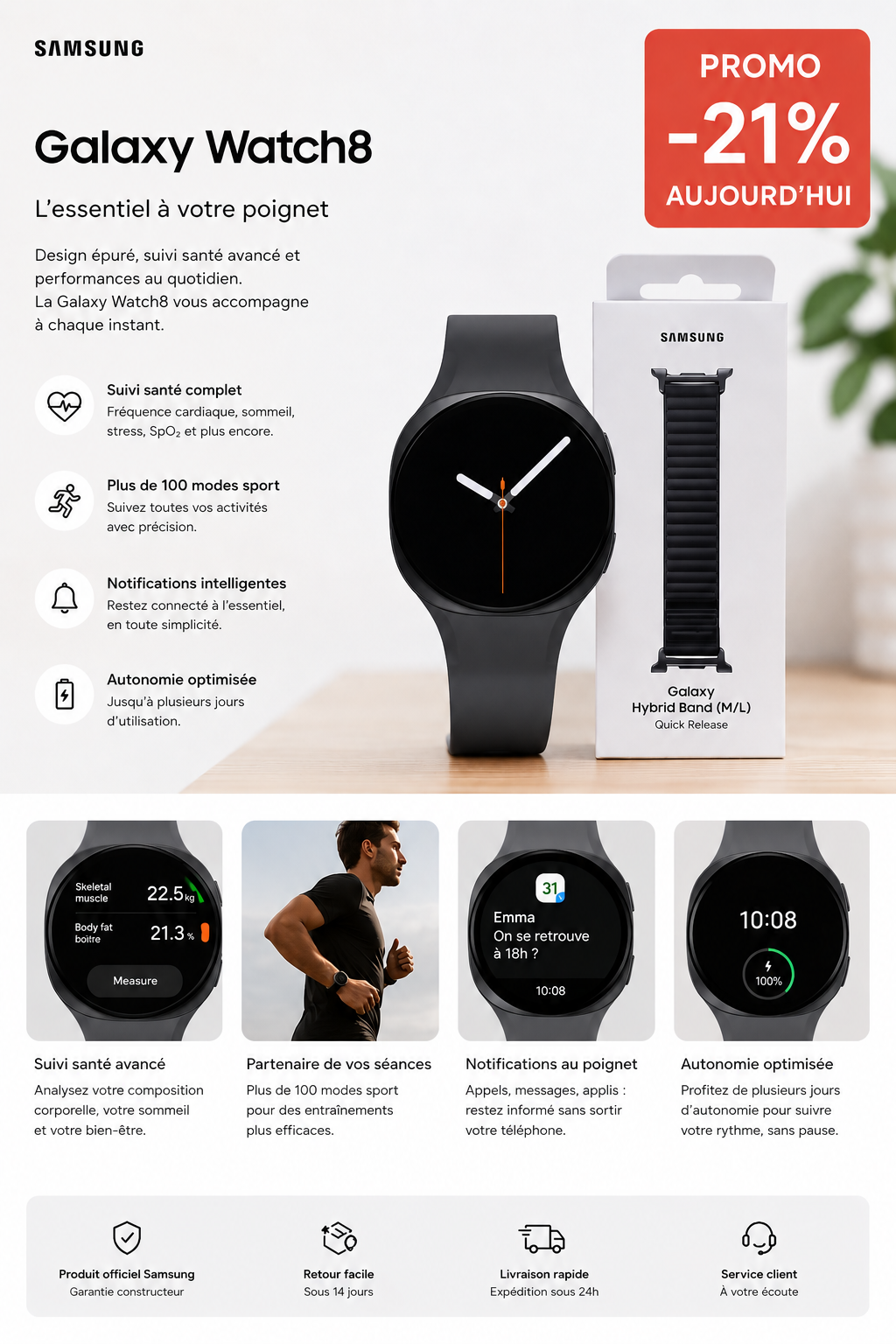 Samsung Galaxy Watch 8 : Votre Vie, Connectée