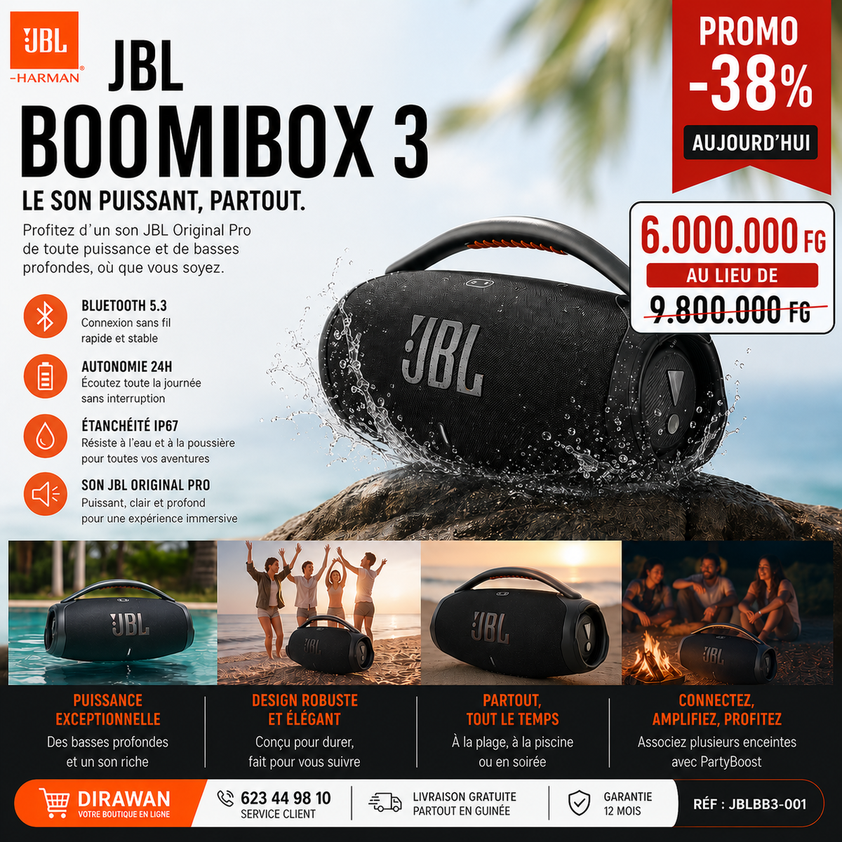 JBL Boombox 3 Premium: L'Expérience Sonore Ultime