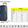Enceinte Nomade Bluetooth Party Box 308 AMAZ - Double 8 Pouces avec LED