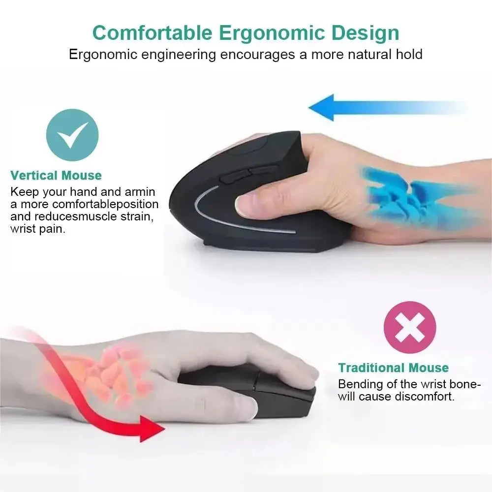 Souris Verticale Ergonomique Bluetooth Sans Fil - Confort et Performance