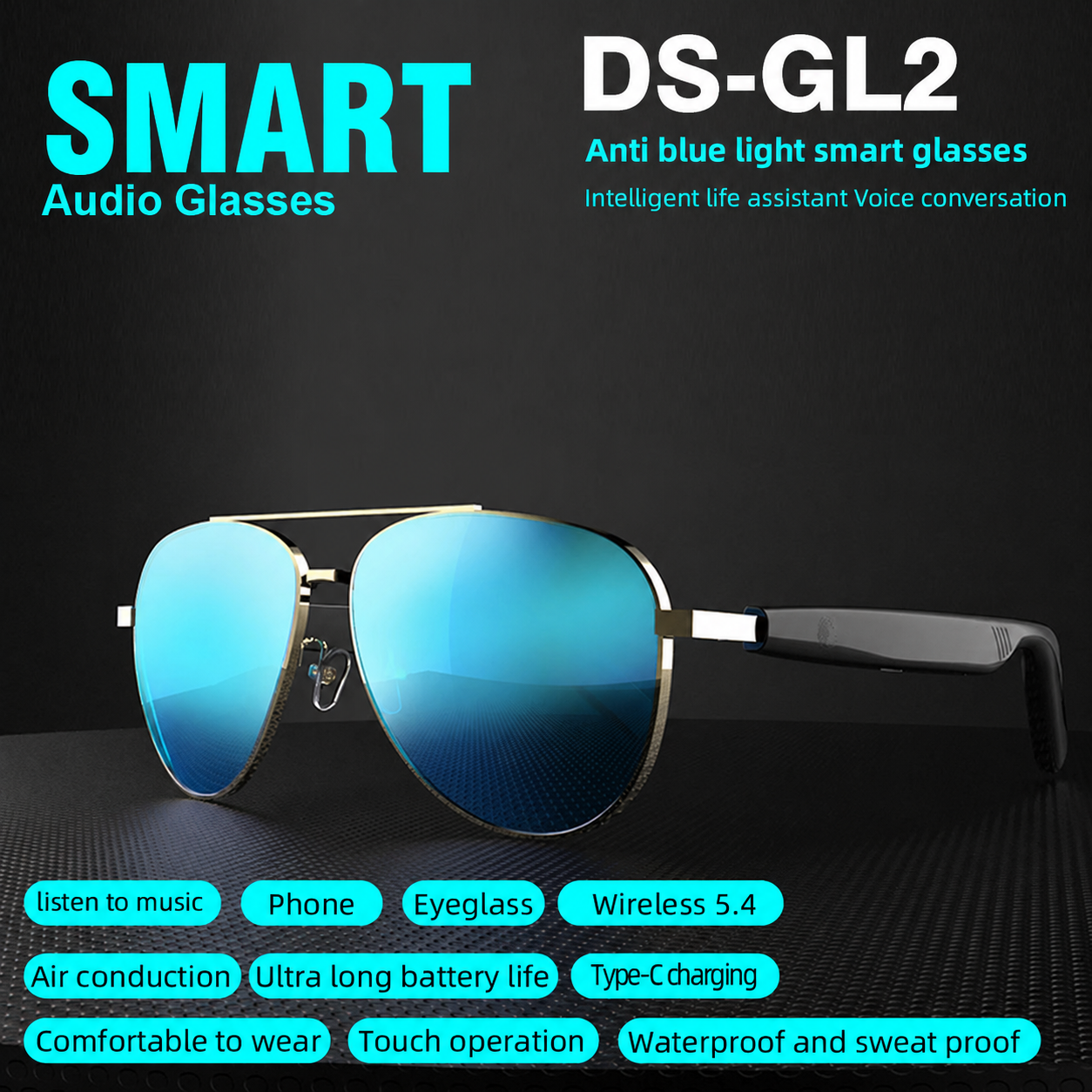 Lunettes de Soleil Connectées Bluetooth Audio DS-GL2