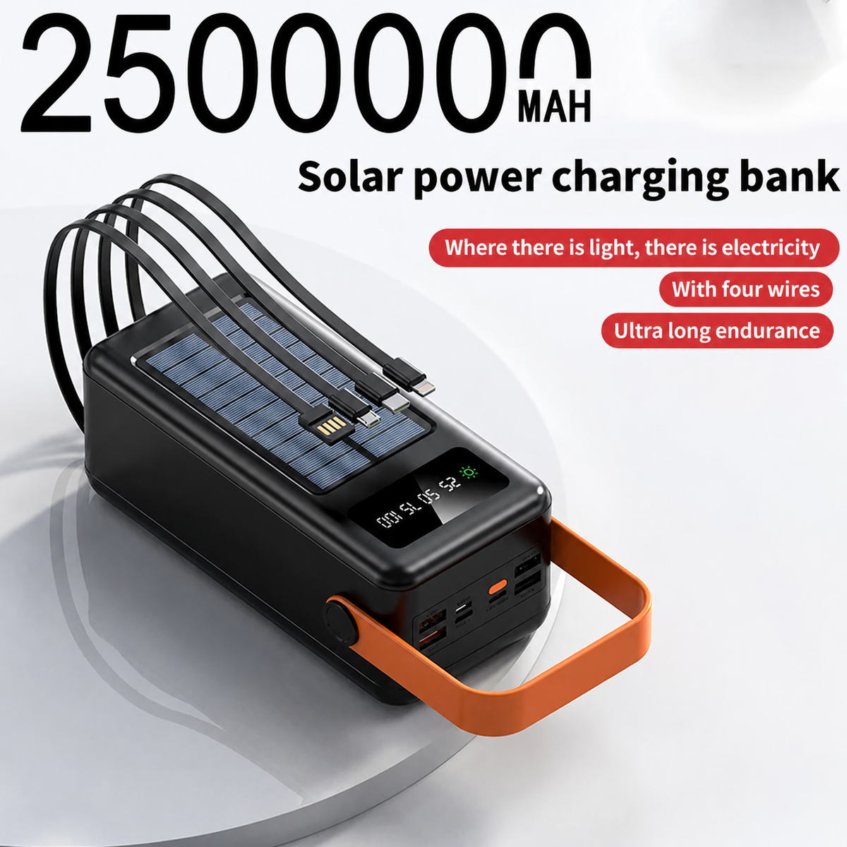 Powerbank Solaire Ultra-Haute Capacité 250000 mAh