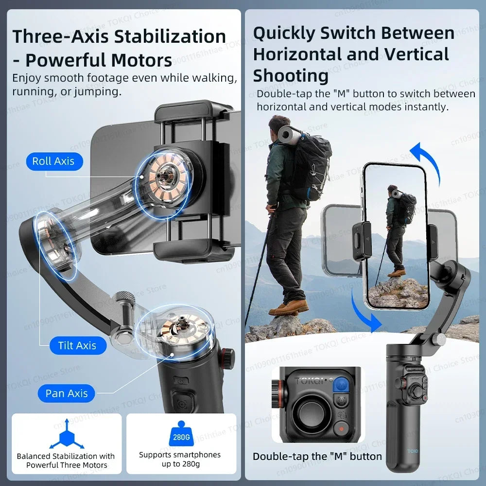 Stabilisateur Gimbal 3 Axes Professionnel pour Smartphone