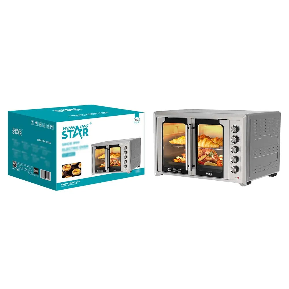 Four à pizza électrique professionnel double porte en verre WINNING STAR – 100L/120L