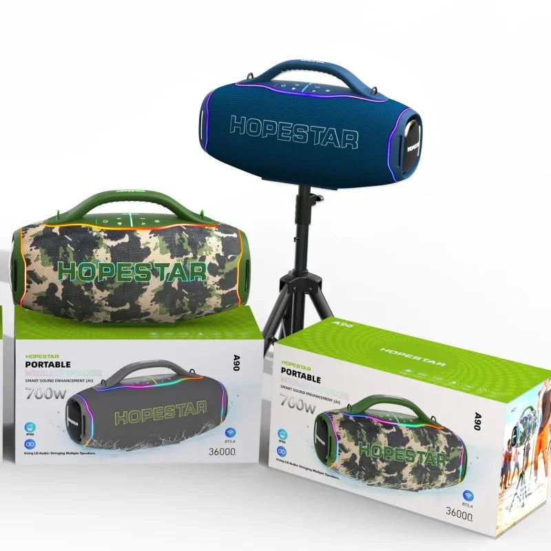 Enceinte Bluetooth HOPESTAR A90 - Puissance Sonore 700W et Karaoké RGB
