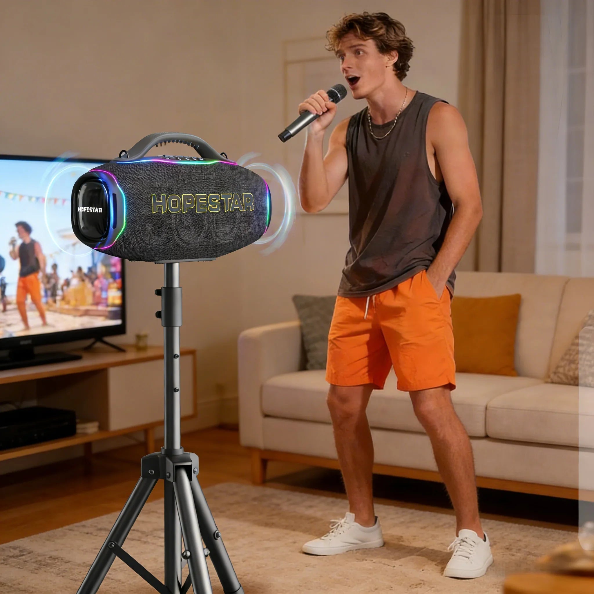 Enceinte Bluetooth HOPESTAR A90 - Puissance Sonore 700W et Karaoké RGB
