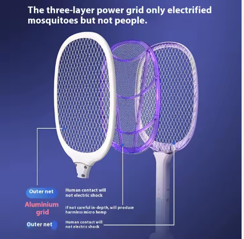 Raquette Anti-Moustiques Electrique Rechargeable Haute Performance