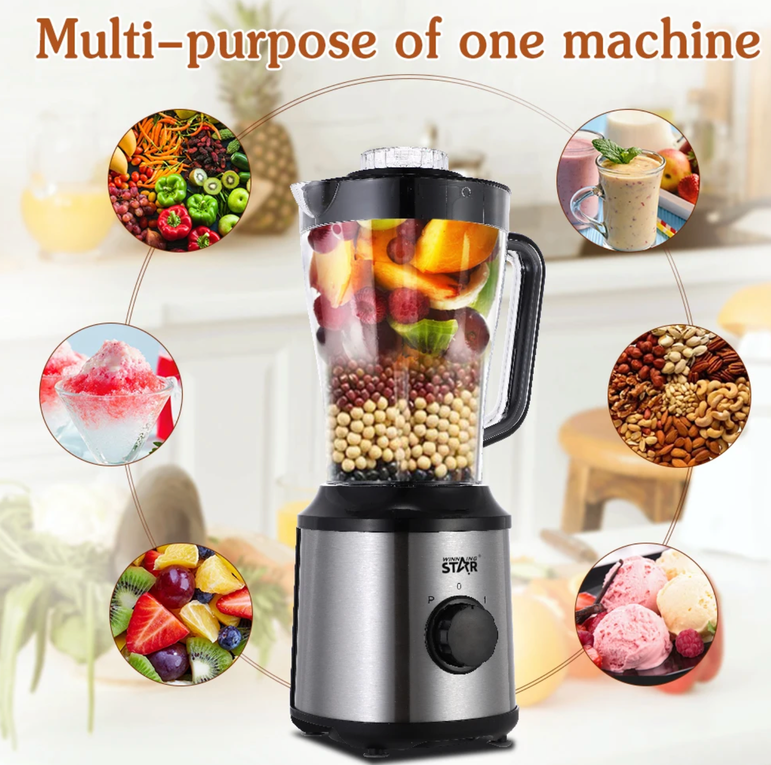 Blender Multifonction 6-en-1 Winning Star ST-5960 : Votre Allié Culinaire Ultime