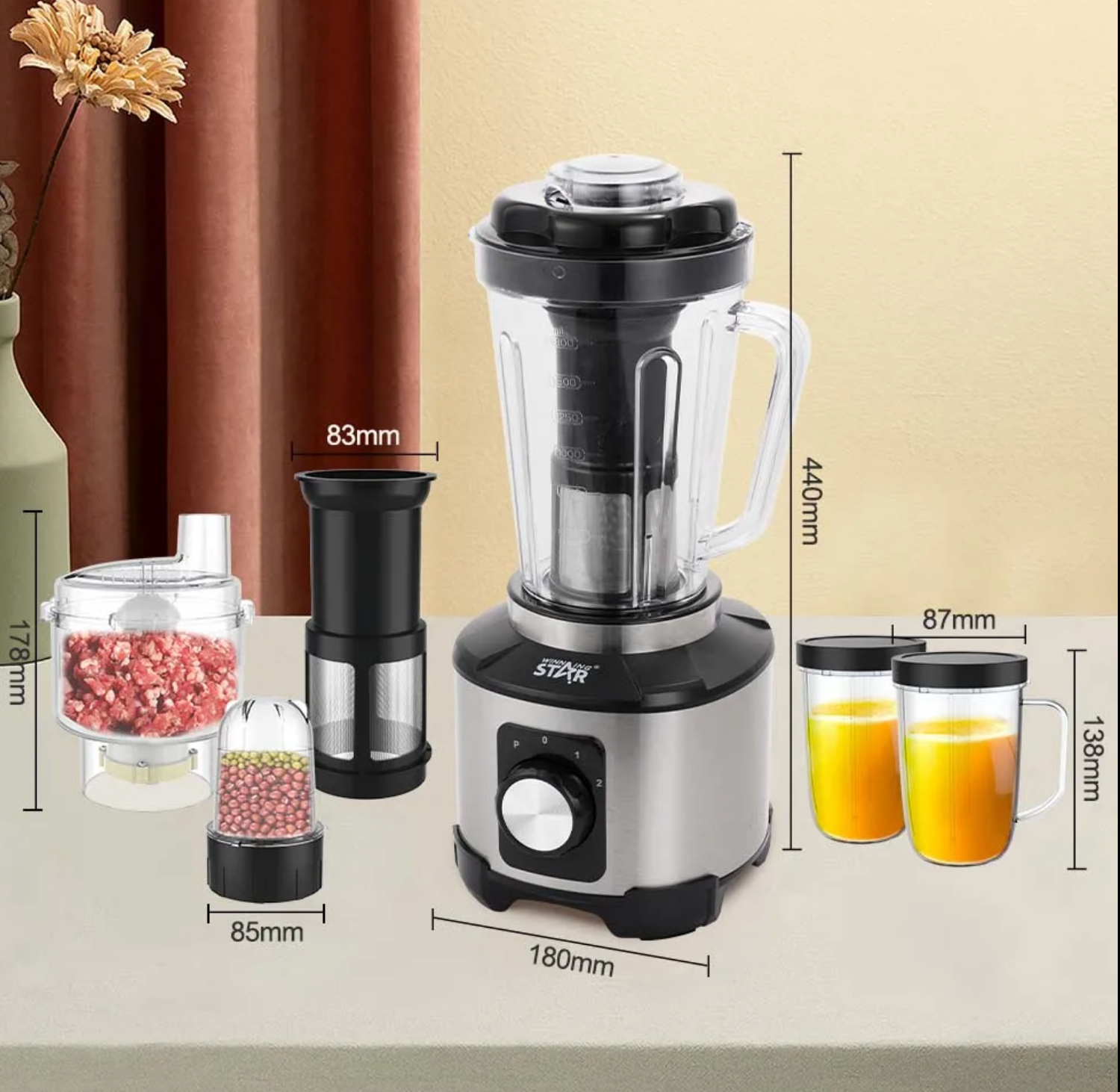 Blender Multifonction 6-en-1 Winning Star ST-5960 : Votre Allié Culinaire Ultime