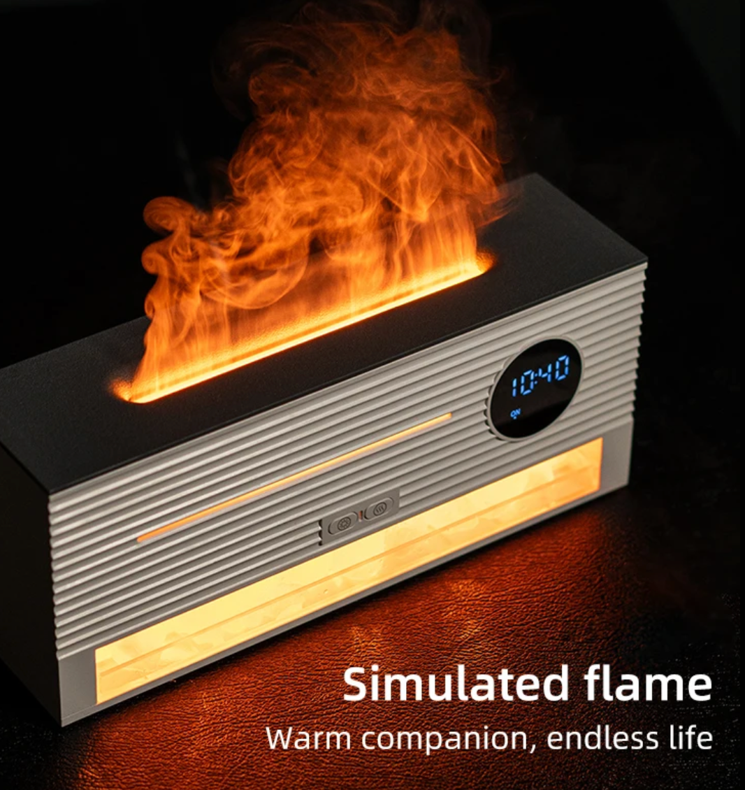 Diffuseur d'Arômes Flamme & Horloge : Oasis de Sérénité