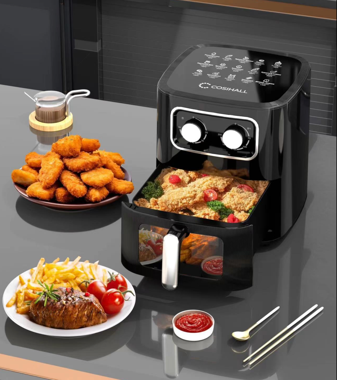 Friteuse à Air Chaud Numérique - Cuisine Saine et Facile