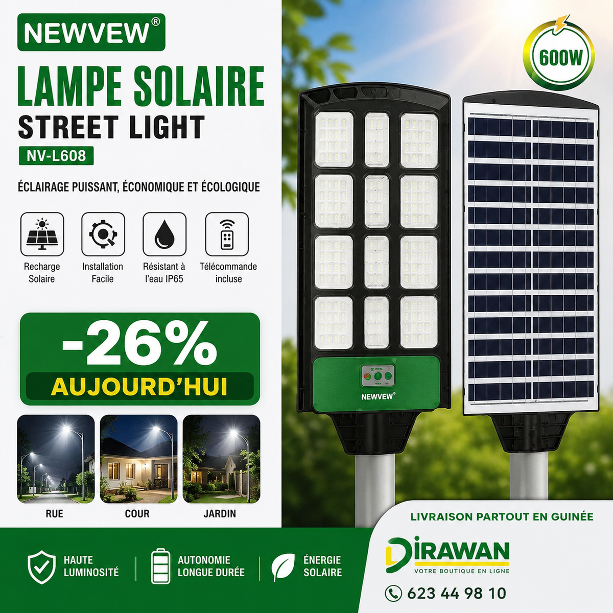 Lampe Solaire 600W NEWVEW®