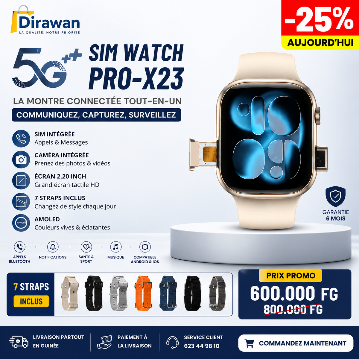 SIM WATCH PRO-X23 — La montre connectée tout-en-un