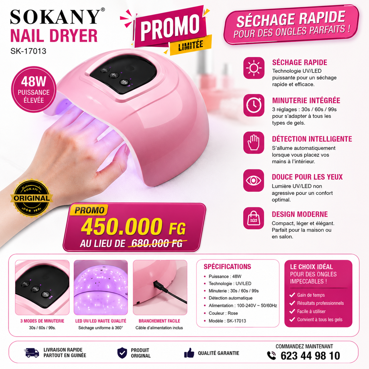 Lampe UV/LED Professionnelle pour Ongles