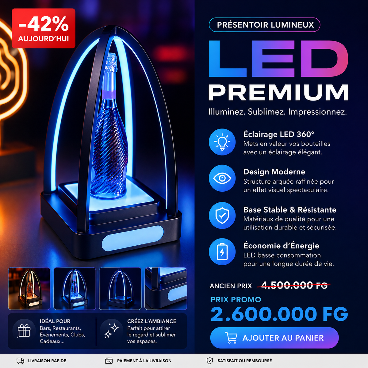 Présentoir Lumineux LED Premium