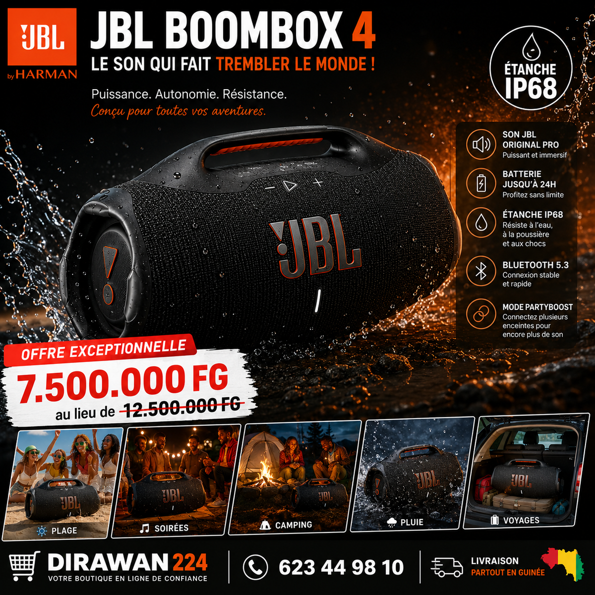 JBL Boombox 4 - Enceinte Portable Ultra-Puissante