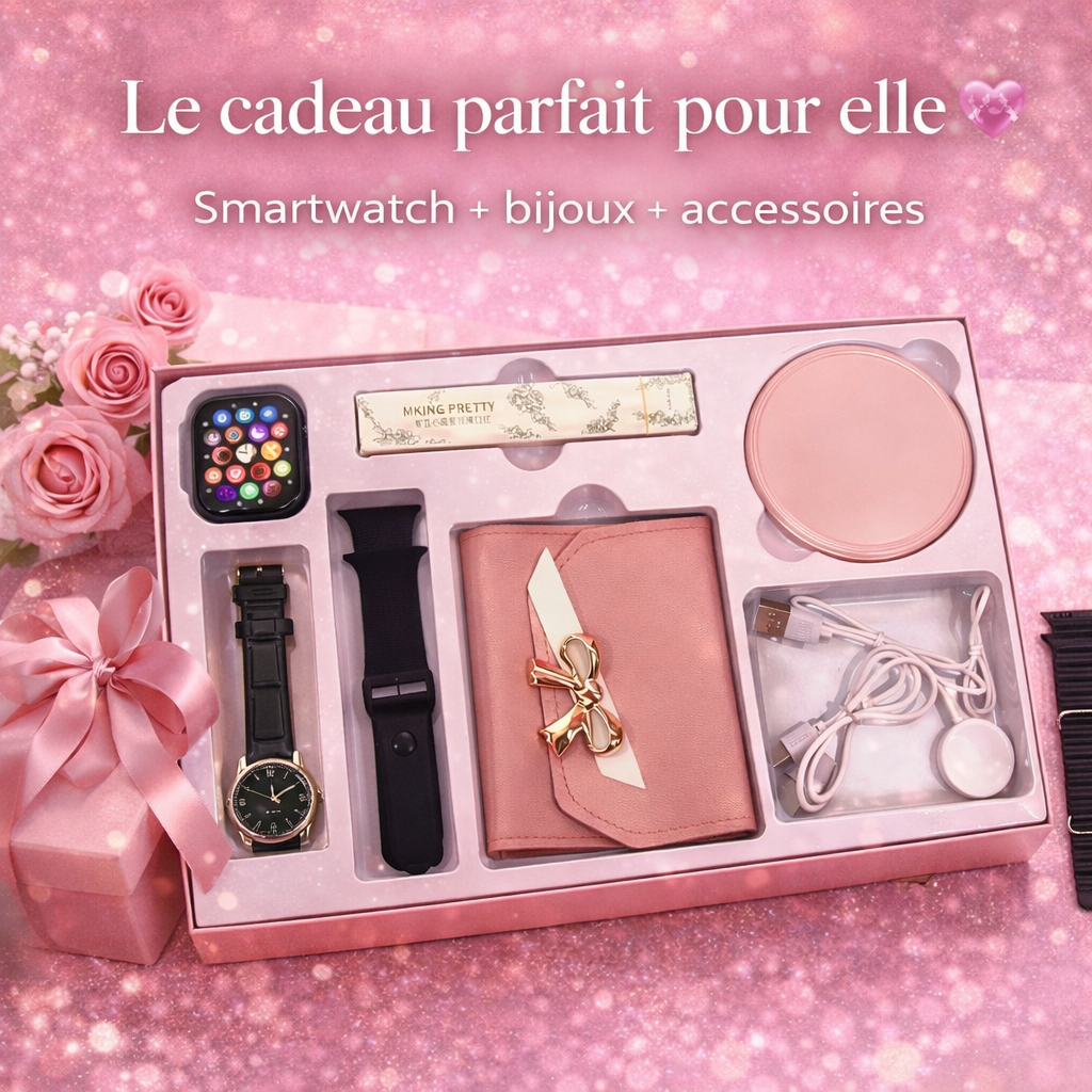 Coffret Smartwatch Femme NEO 68 Plus – Élégance & Technologie en un seul cadeau