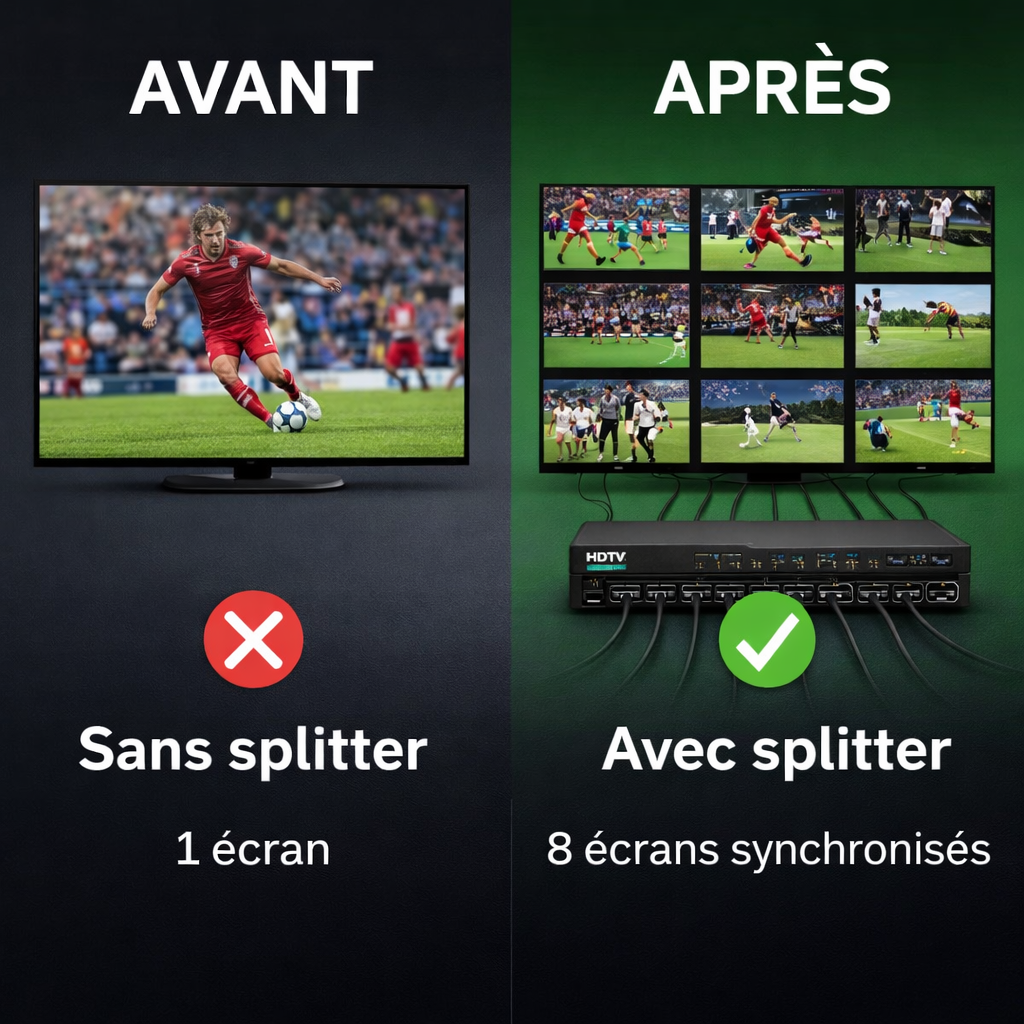 Prolongateur/Splitter HDTV 1X8 IP 200M : Solution de Diffusion Avancée
