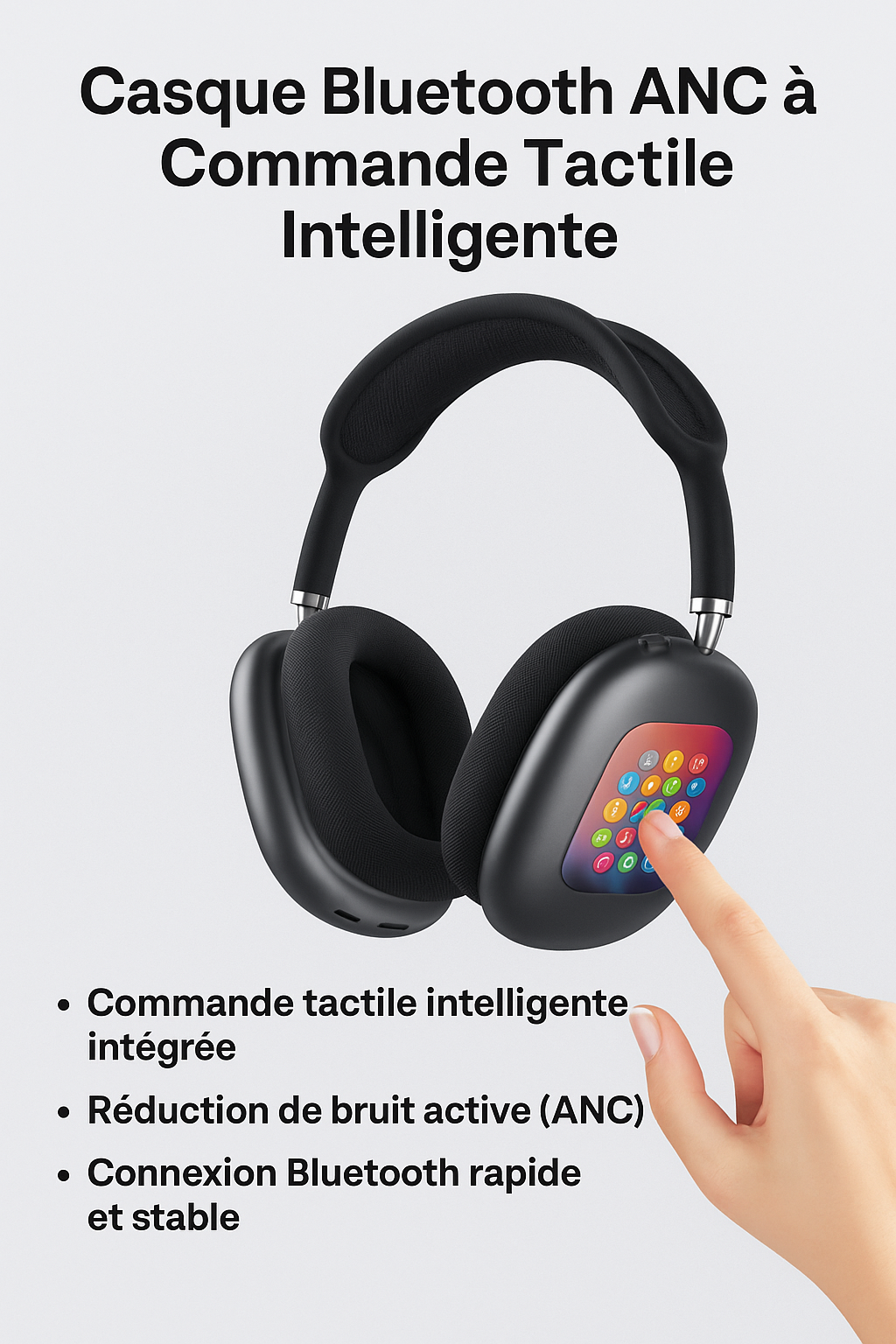 Casque Audio Bluetooth Tactile Anti-Bruit Premium