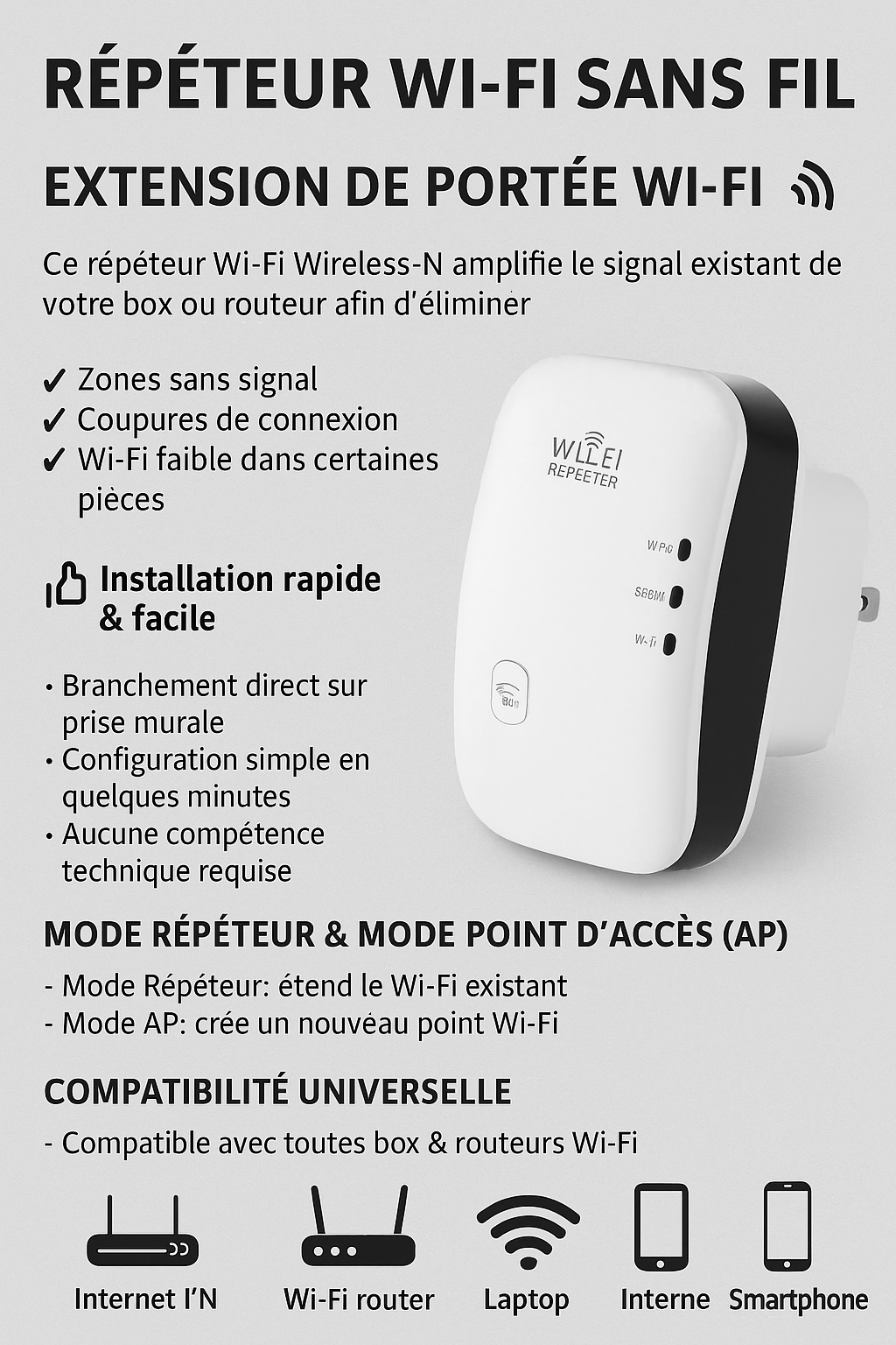Booster Wi-Fi Ultime : Internet Rapide et Stable Partout !