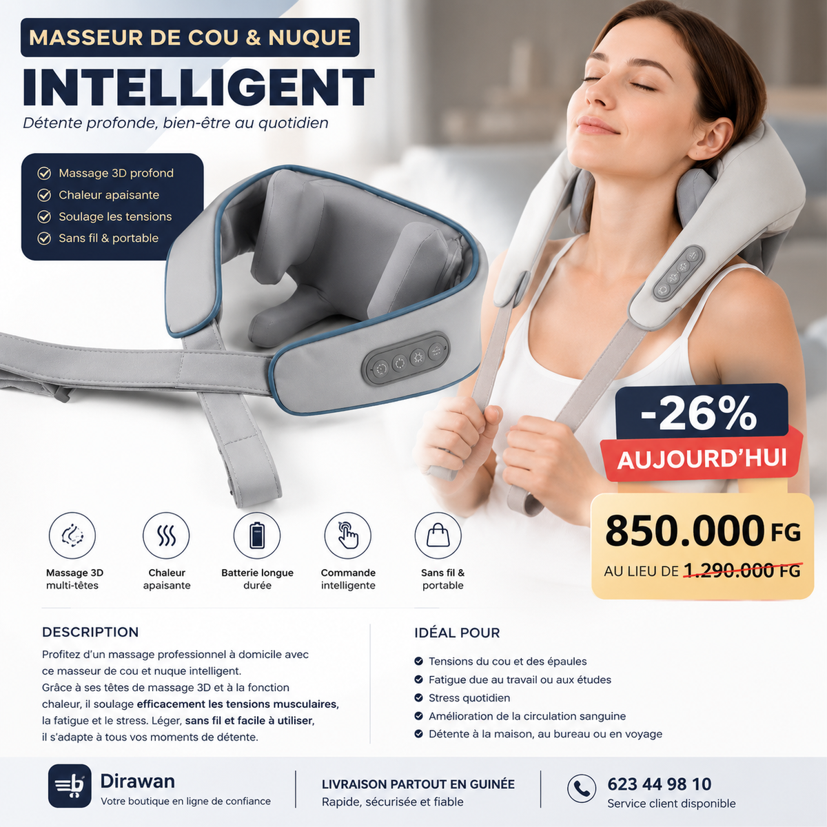 Masseur de Cou et de nuque Intelligent: Soulagement Instantané