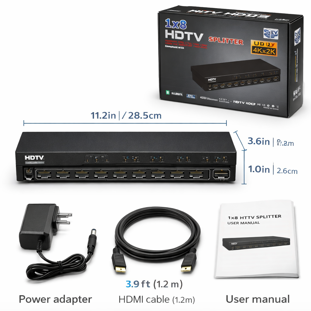 Prolongateur/Splitter HDTV 1X8 IP 200M : Solution de Diffusion Avancée