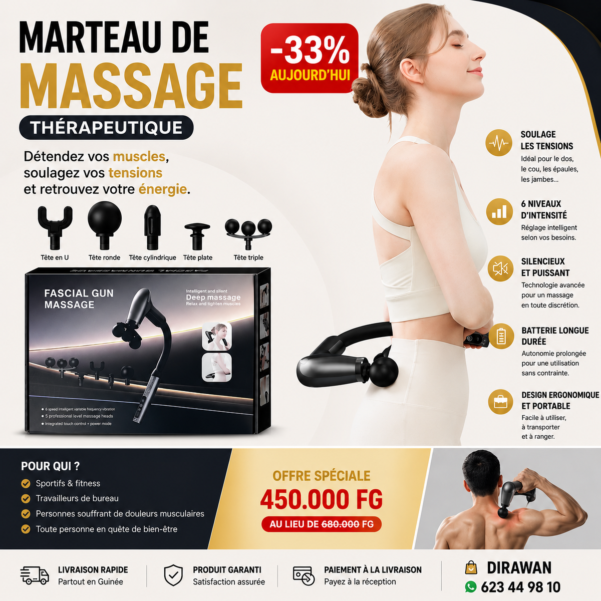 Marteau de Massage Thérapeutique : Soulagement Instantané de la Douleur