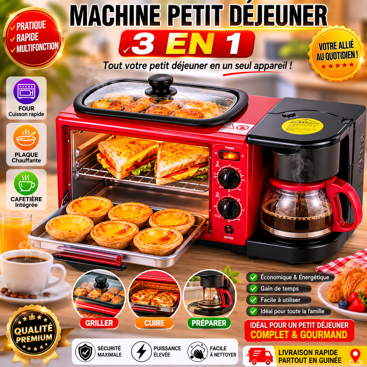Machine Petit Déjeuner 3-en-1 : Votre Allié Matinal