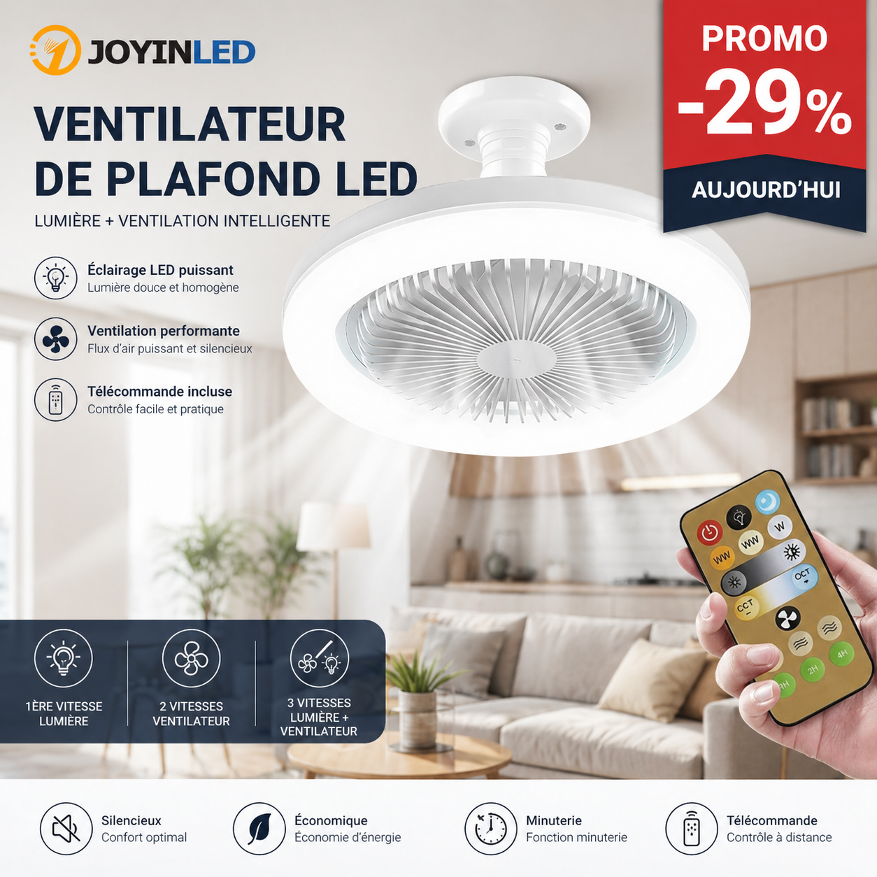 Ventilateur plafonné LED : L'Innovation 2-en-1 pour un Confort Optimal