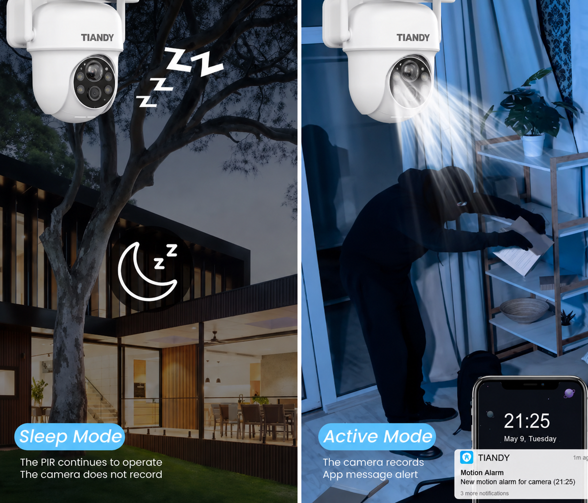 Caméra Solaire Intelligente Tiandy – Sécurité 24h/24, Sans Électricité