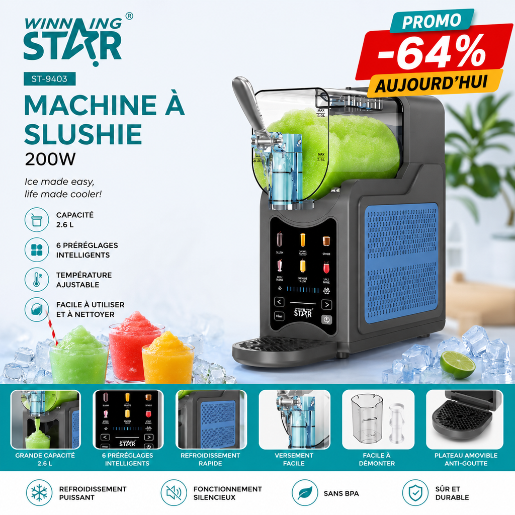 Machine à Granité / Slushie Maker 200W Winning Star 🧊🥤
