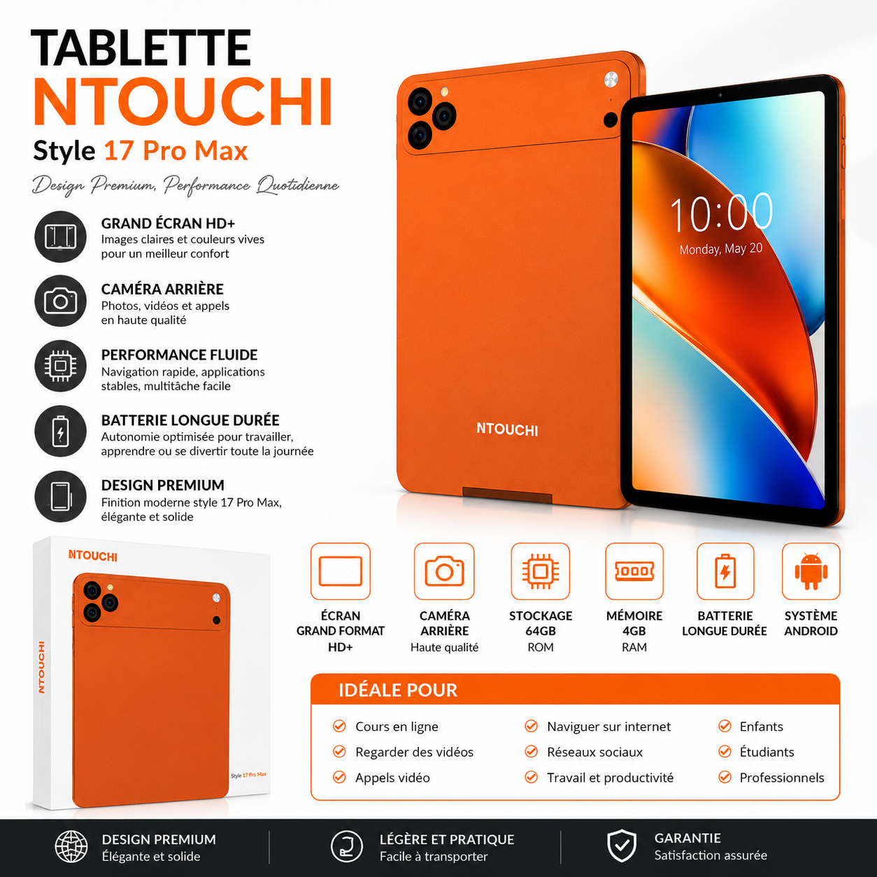 Tablette Ultra-Performante NTOUCHI Style 17 Pro Max