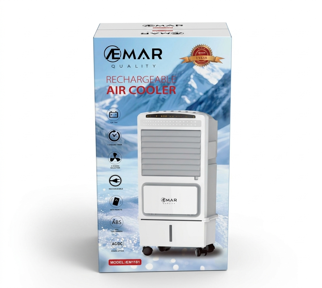 Refroidisseur d'Air Rechargeable AEMAR AEM1181 - Fraicheur Intense et Sans Fil