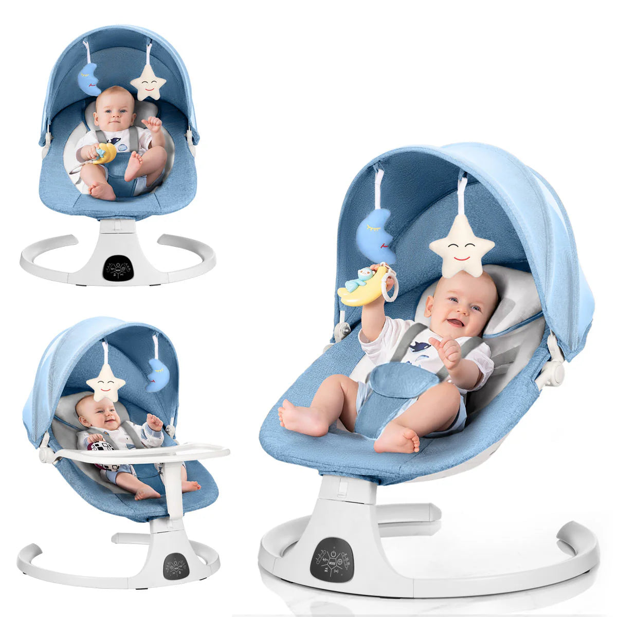 Balançoire Électrique 3-en-1 pour Bébé: Confort, Sécurité et anti-moustique