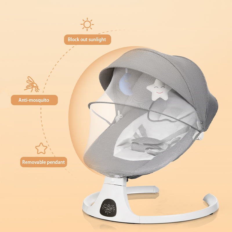 Balançoire Électrique 3-en-1 pour Bébé: Confort, Sécurité et anti-moustique
