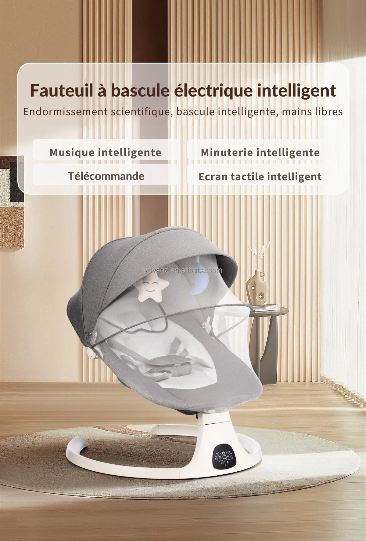 Balançoire Électrique 3-en-1 pour Bébé: Confort, Sécurité et anti-moustique