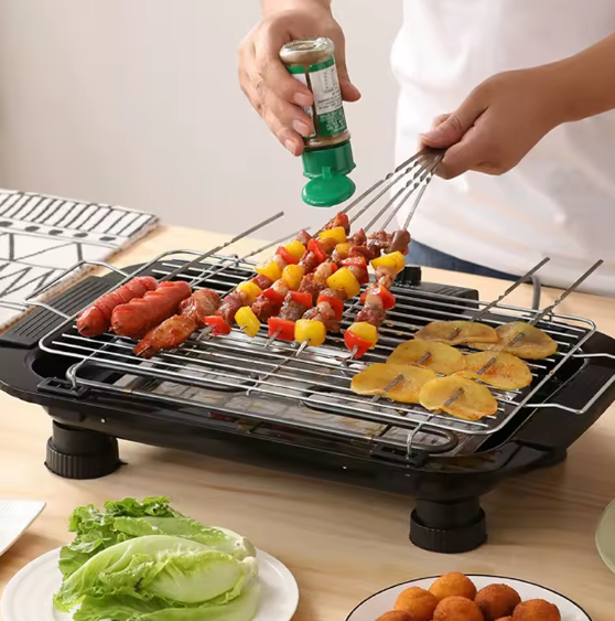 Grill électrique multifonction sans fumée domestique 2000W, plaque de cuisson pour barbecue d'intérieur, Machine à griller avec contrôle de la température