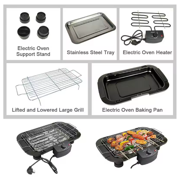 Grill électrique multifonction sans fumée domestique 2000W, plaque de cuisson pour barbecue d'intérieur, Machine à griller avec contrôle de la température