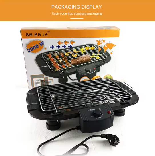 Grill électrique multifonction sans fumée domestique 2000W, plaque de cuisson pour barbecue d'intérieur, Machine à griller avec contrôle de la température