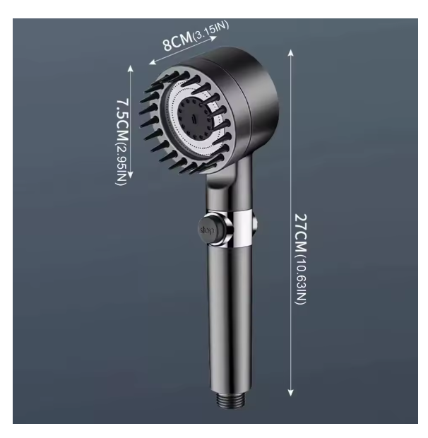 Pommeau de douche massant turbo haute pression à 3 modes