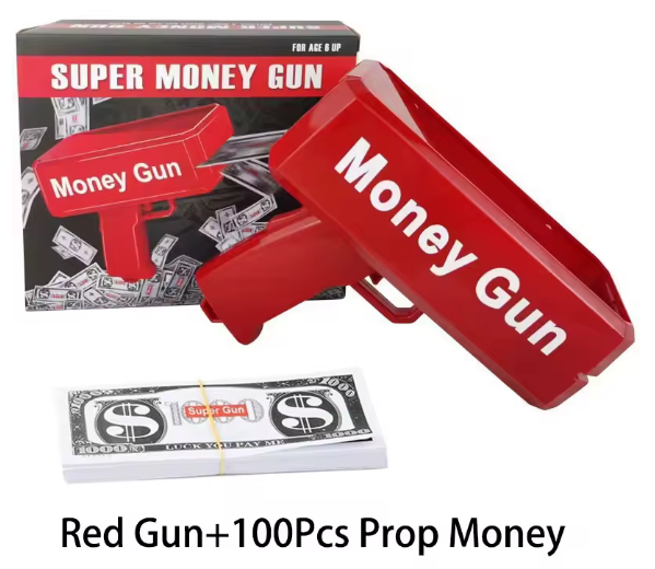 Pistolet à Billets Money Gun Rouge – Effet Show Instantané