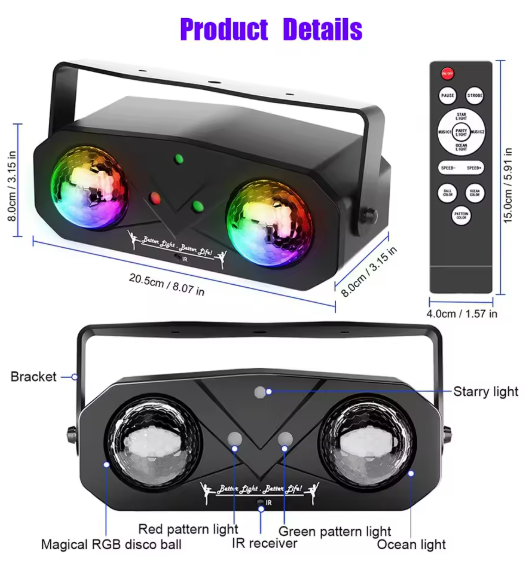 Projecteur Laser LED RGB avec Télécommande