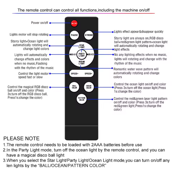 Projecteur Laser LED RGB avec Télécommande