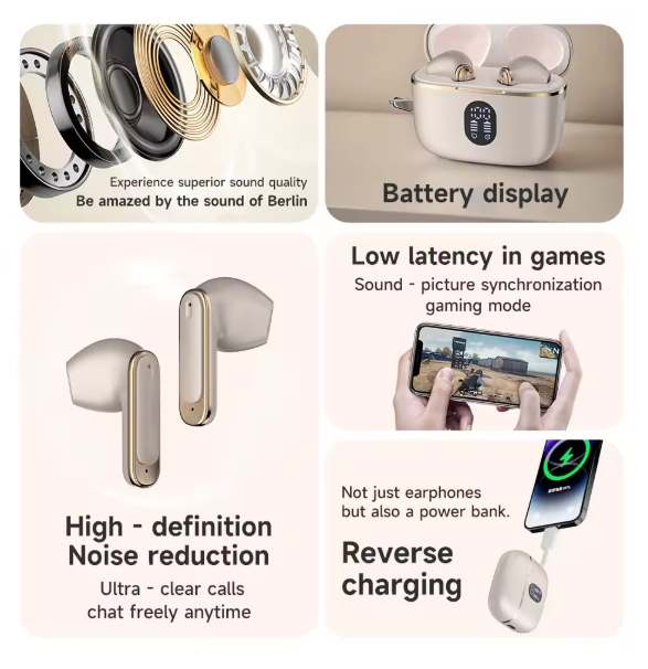 Écouteurs Sans Fil Premium avec Réduction de Bruit & Power Bank Intégré