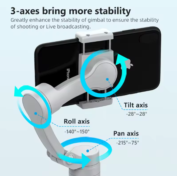 Stabilisateur F5 3-Axes Pliable Gimbal — Filmez comme un professionnel avec votre smartphone