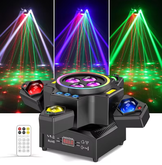 🌈 Lumière LED Disco 4-en-1 – Effet Spectaculaire