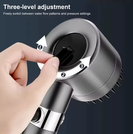 Pommeau de douche massant turbo haute pression à 3 modes