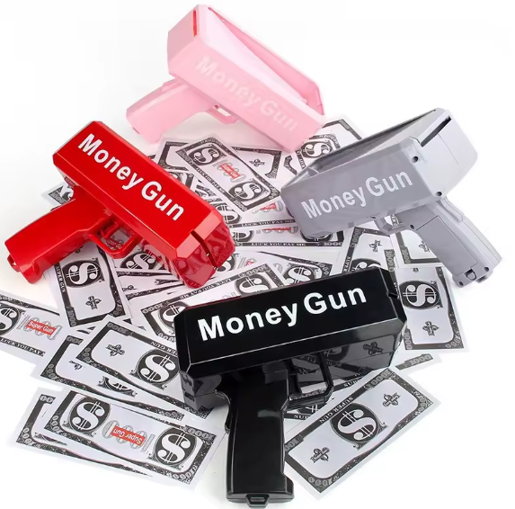 Pistolet à Billets Money Gun Rouge – Effet Show Instantané